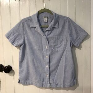 Rebecca Malone seersucker striped shirt with a pocket